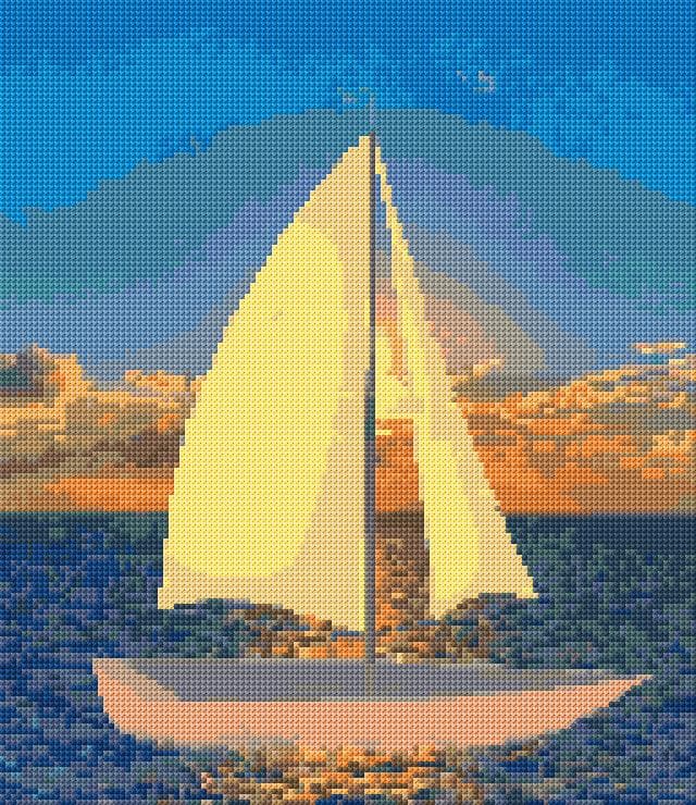 Sail free cross-stitch pattern