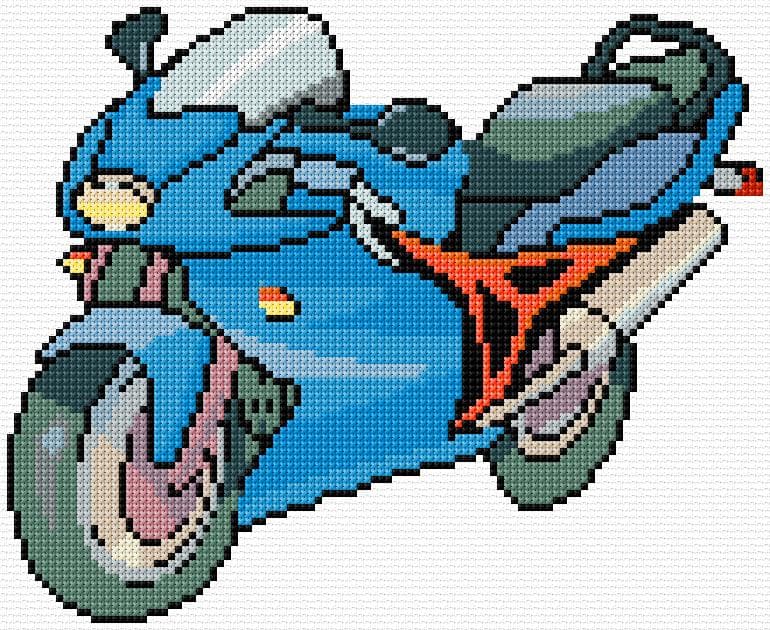 Motorcycle free cross-stitch pattern