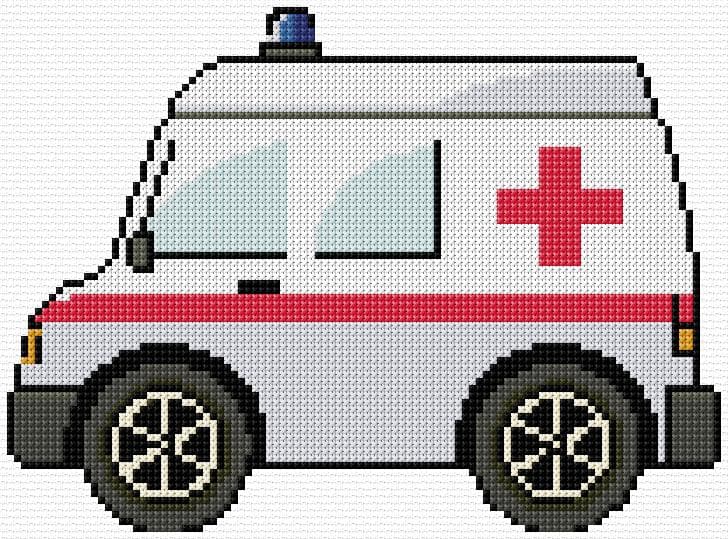 Ambulance free cross-stitch pattern