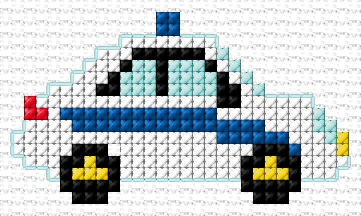 Police Car free cross-stitch pattern