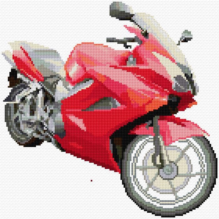 Motobike free cross-stitch pattern