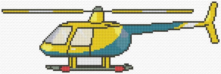 Helicopter free cross-stitch pattern