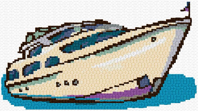 White Yacht free cross-stitch pattern