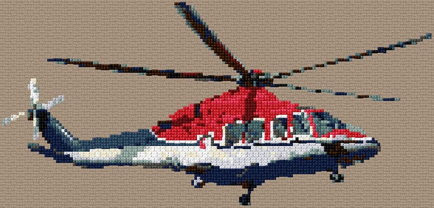 Helicopter free cross-stitch pattern