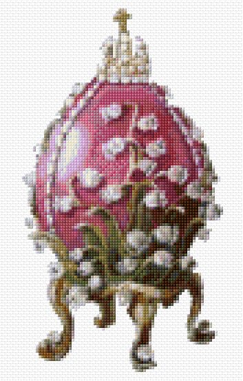 Lily of the Valey Faberge Egg free cross-stitch pattern