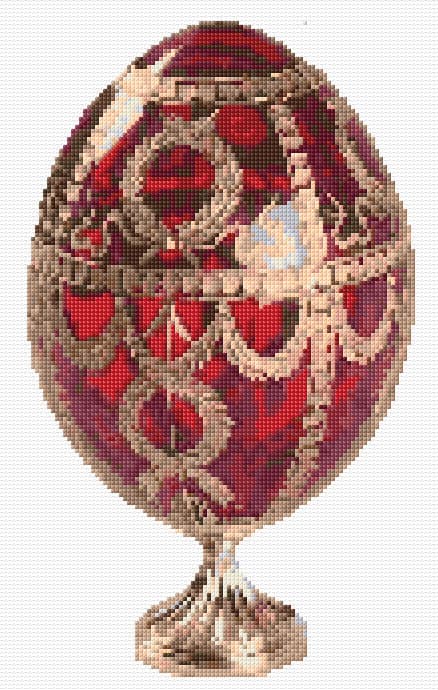 Rosebud Faberge Egg free cross-stitch pattern