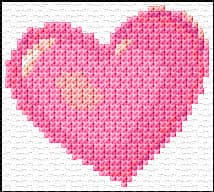 Pink Heart free cross-stitch pattern