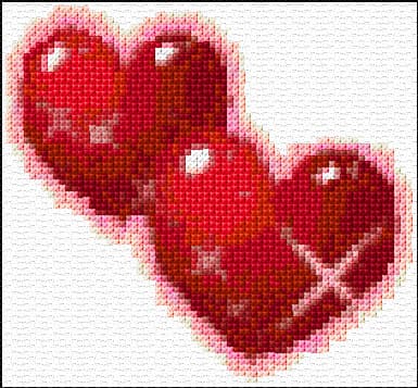 Hearts free cross-stitch pattern