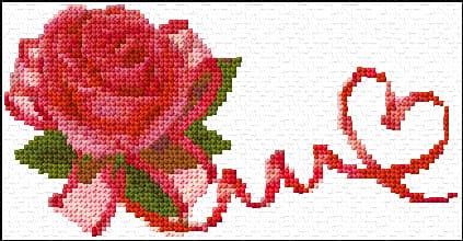 Rose free cross-stitch pattern