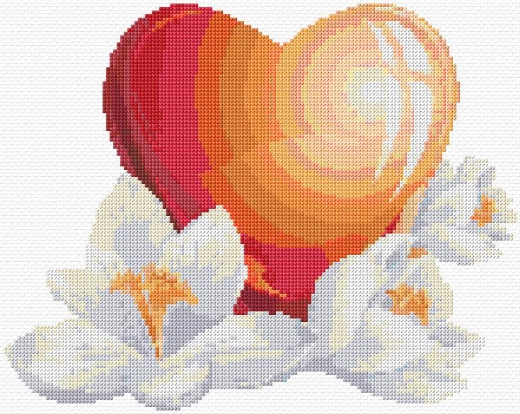 Love and Peace free cross-stitch pattern