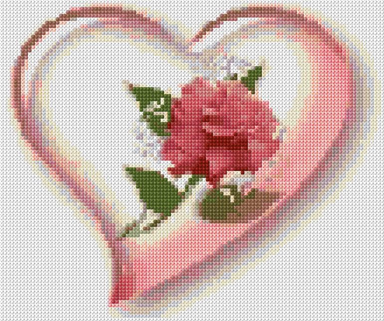 Love free cross-stitch pattern