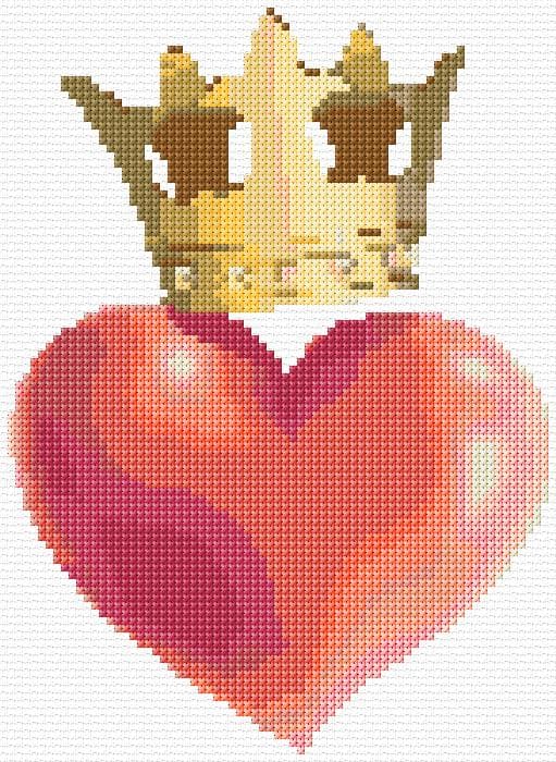 Heart free cross-stitch pattern