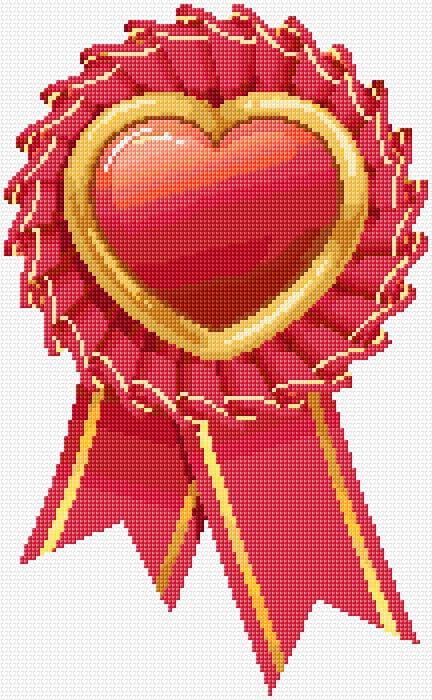 Heart free cross-stitch pattern