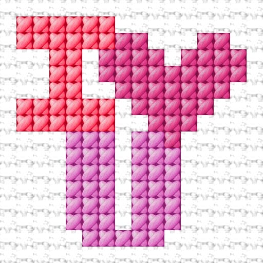 I Love You free cross-stitch pattern