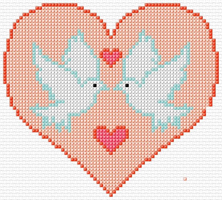 Love free cross-stitch pattern