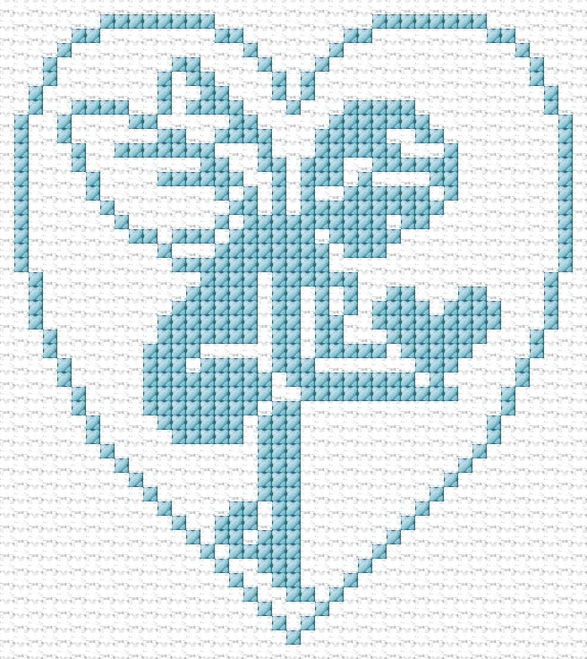 Love free cross-stitch pattern