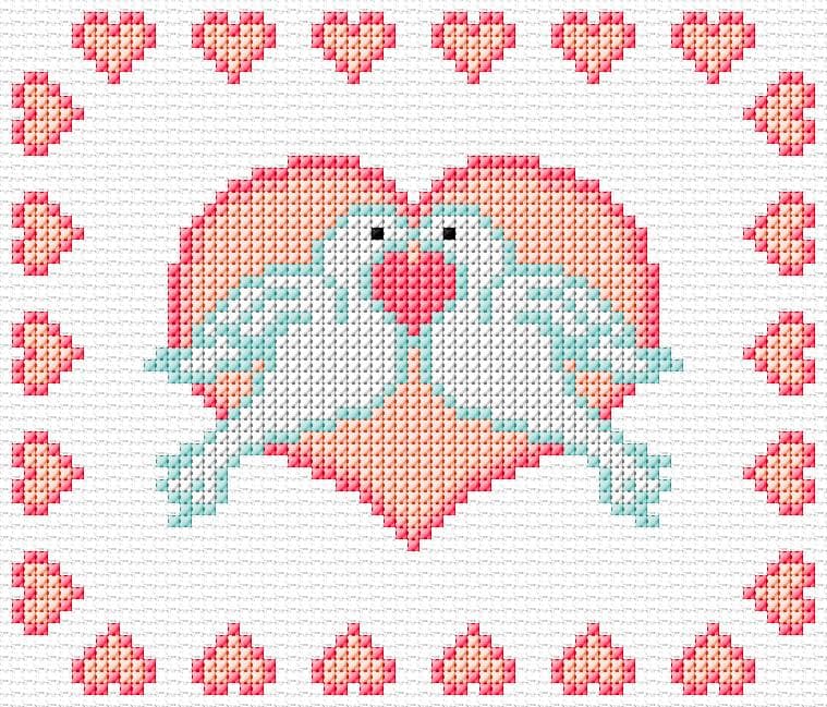 Love free cross-stitch pattern