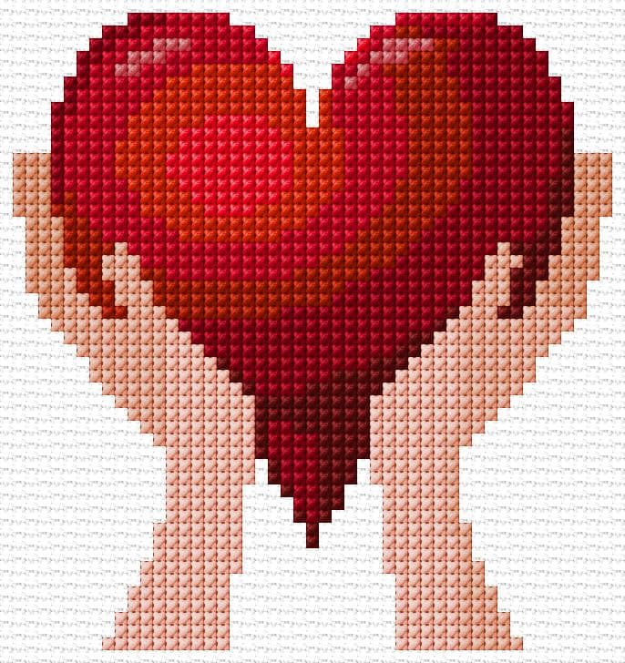 Love free cross-stitch pattern