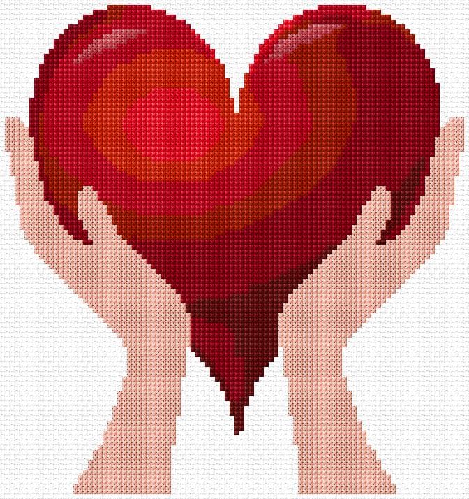 Heart free cross-stitch pattern