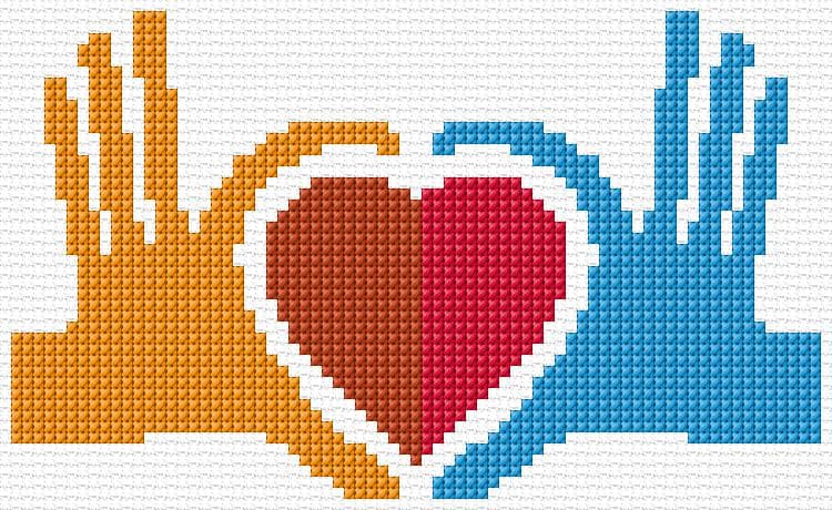 Love free cross-stitch pattern