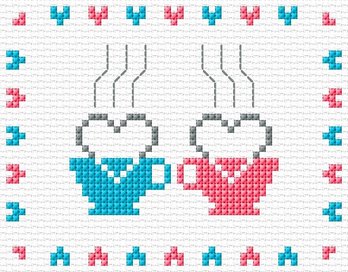Love free cross-stitch pattern