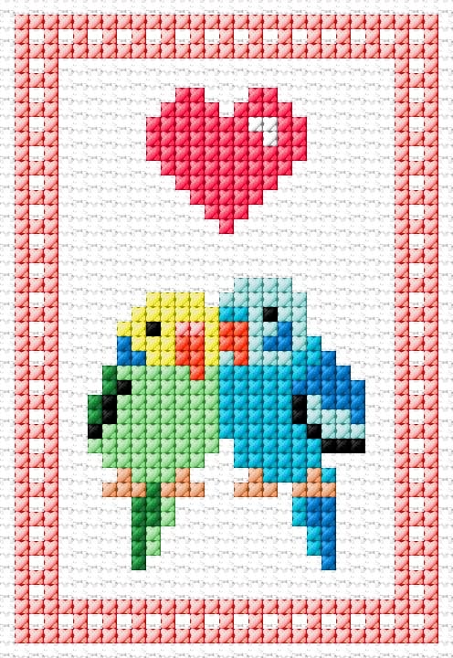 Parrots free cross-stitch pattern