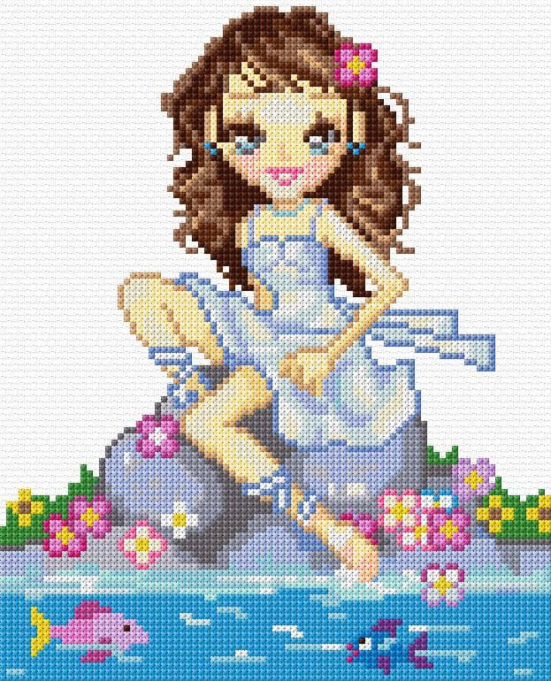 Girl free cross-stitch pattern