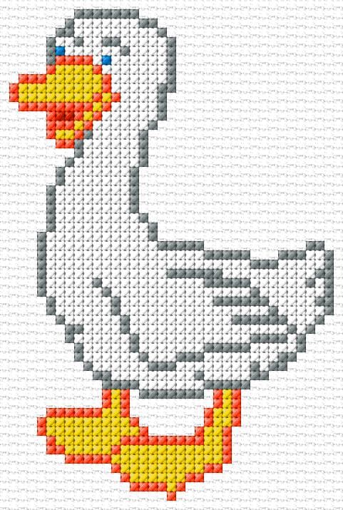 Duck free cross-stitch pattern