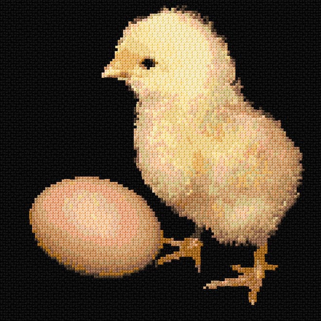 Chicken free cross-stitch pattern