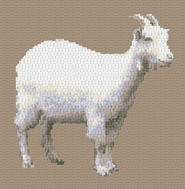 Goat free cross-stitch pattern