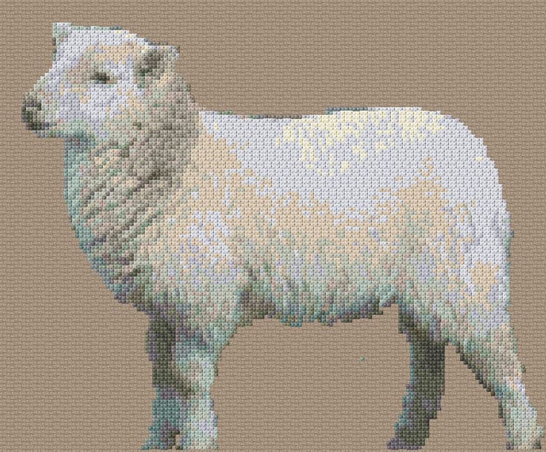Sheep free cross-stitch pattern