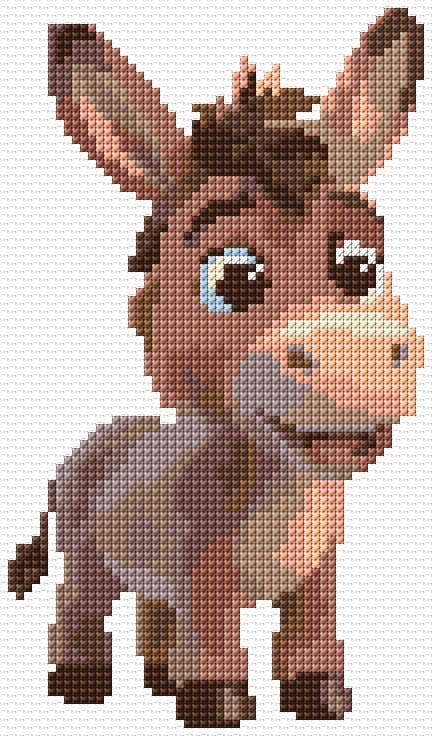 Donkey free cross-stitch pattern