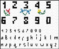 Numbers free cross-stitch pattern