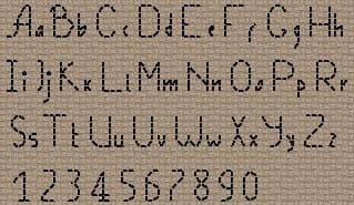 Alphabet 4 free cross-stitch pattern