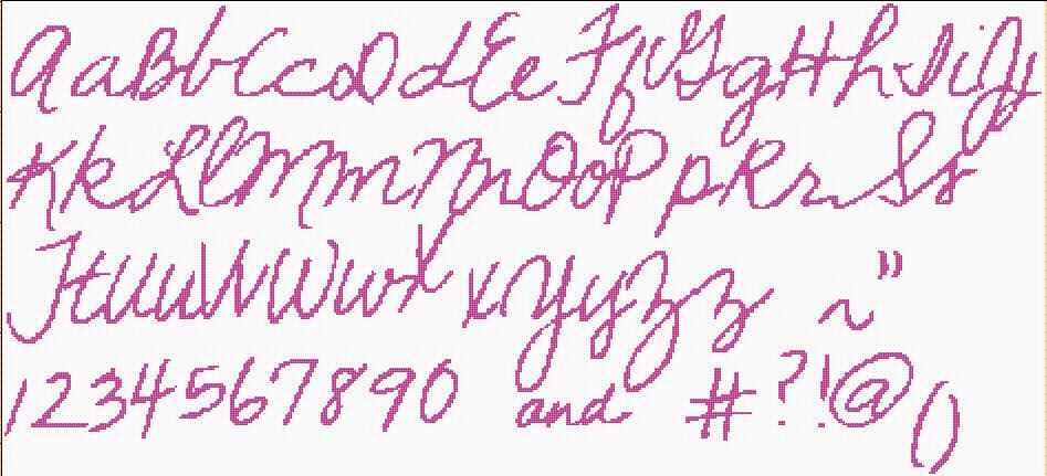 Alphabet 14 free cross-stitch pattern