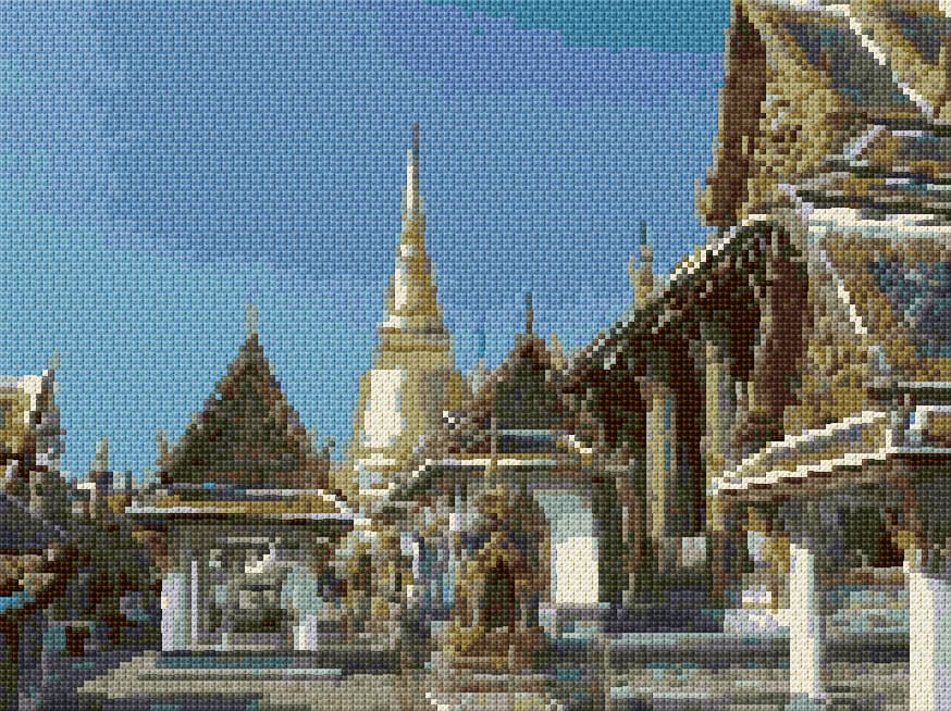 Bangkok Temple free cross-stitch pattern
