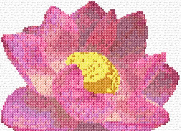 Pink Lotus free cross-stitch pattern