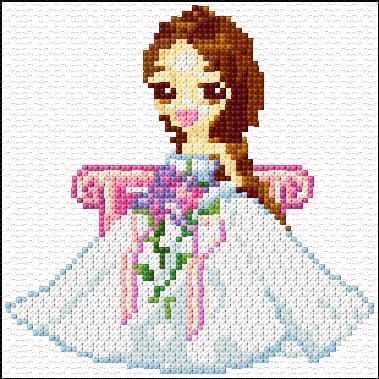 Bride free cross-stitch pattern