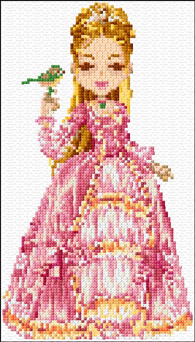Pink Princess free cross-stitch pattern