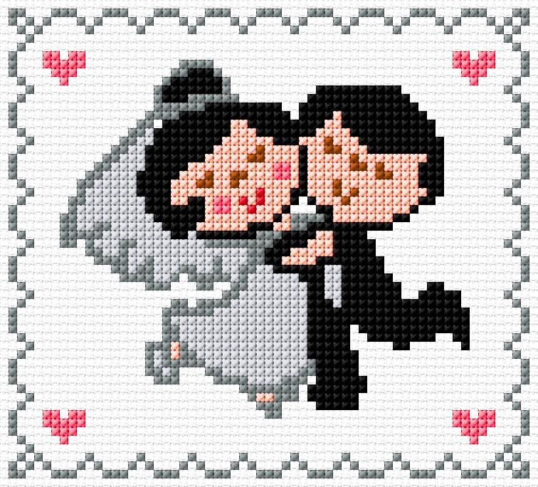 Wedding Card free cross-stitch pattern