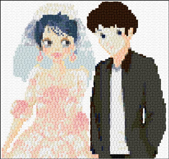 Wedding Couple free cross-stitch pattern
