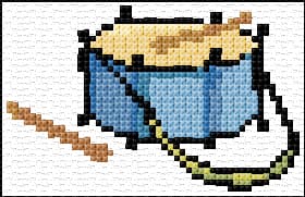 Drum free cross-stitch pattern