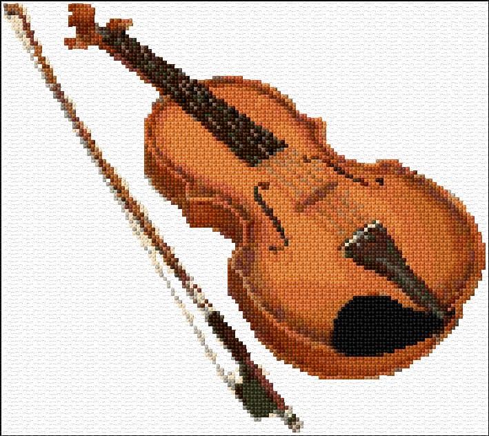 Violin free cross-stitch pattern