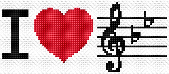 Music free cross-stitch pattern