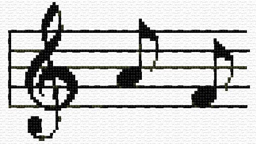 Notes free cross-stitch pattern