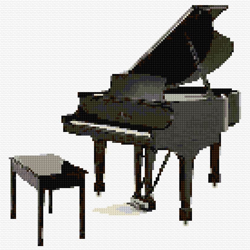 Grand Piano free cross-stitch pattern
