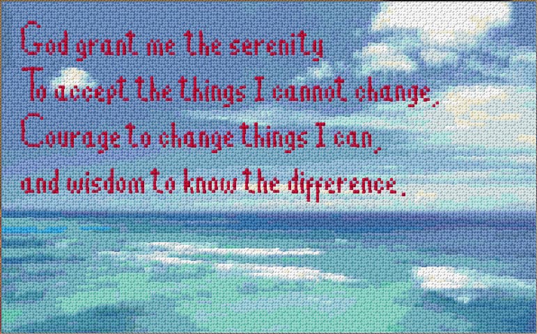 Serenity Prayer free cross-stitch pattern