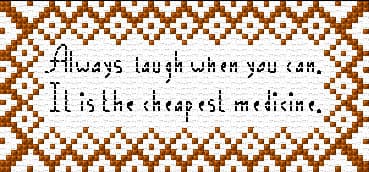 Always Laugh Saying free cross-stitch pattern