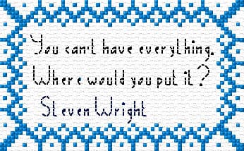 Steven Wright Quote free cross-stitch pattern