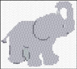 Bathig Baby Elephant free cross-stitch pattern